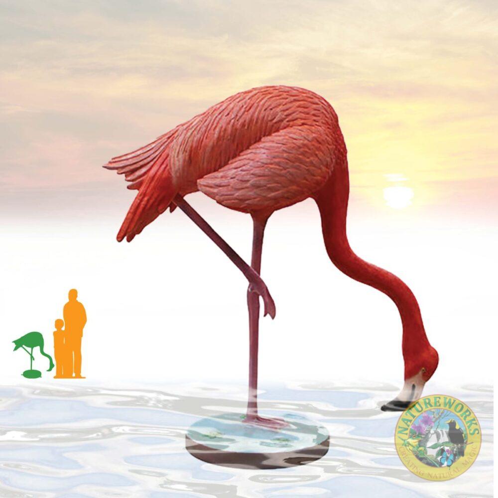 Flamingo head down on base plate - PT.R-334 - side view