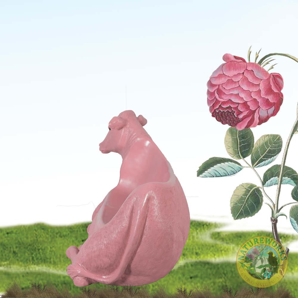 Natureworks Australia Cowch - Hereford Steer - pastel pink settee