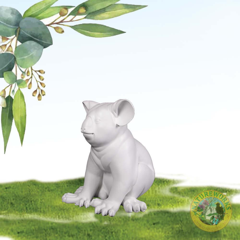 Koala sitting - Smooth White - 160240 statue