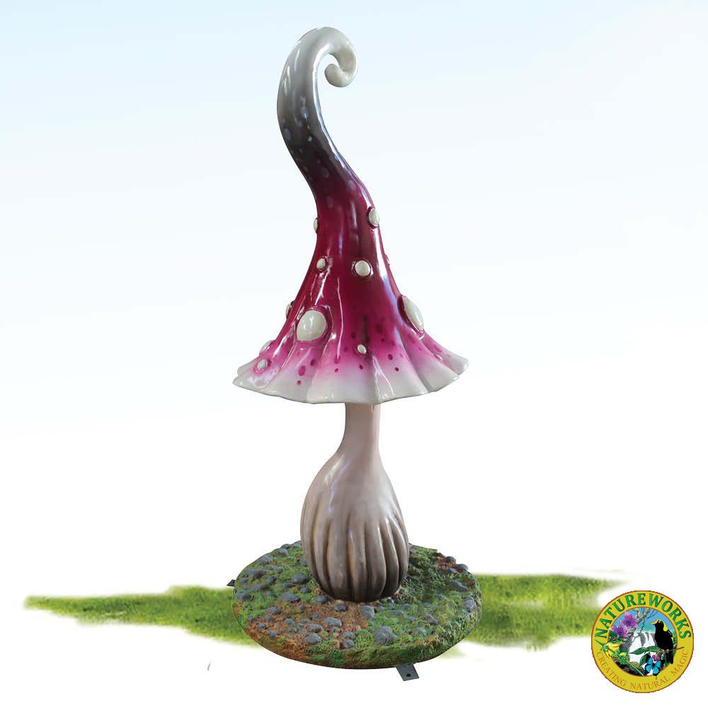 Mushroom Dotted 130cm high with pink and white dotted cap
