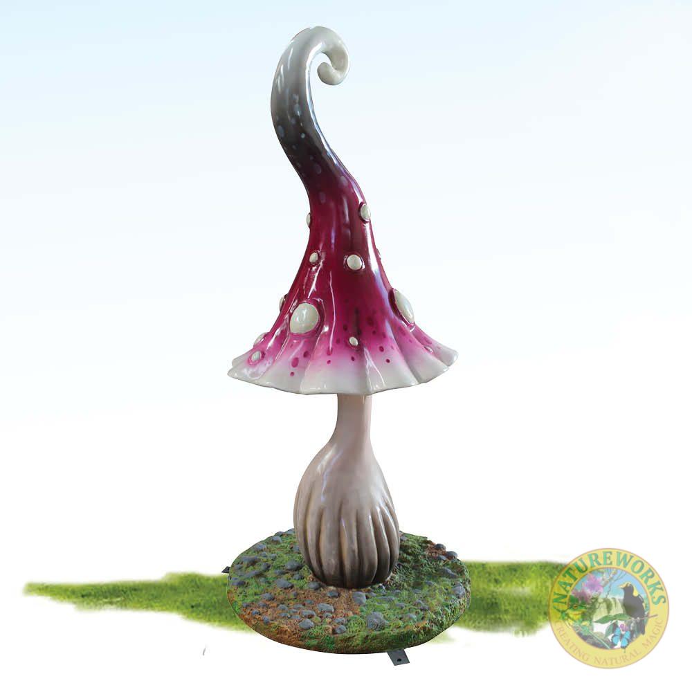 Mushroom Dotted 130cm high with pink and white dotted cap