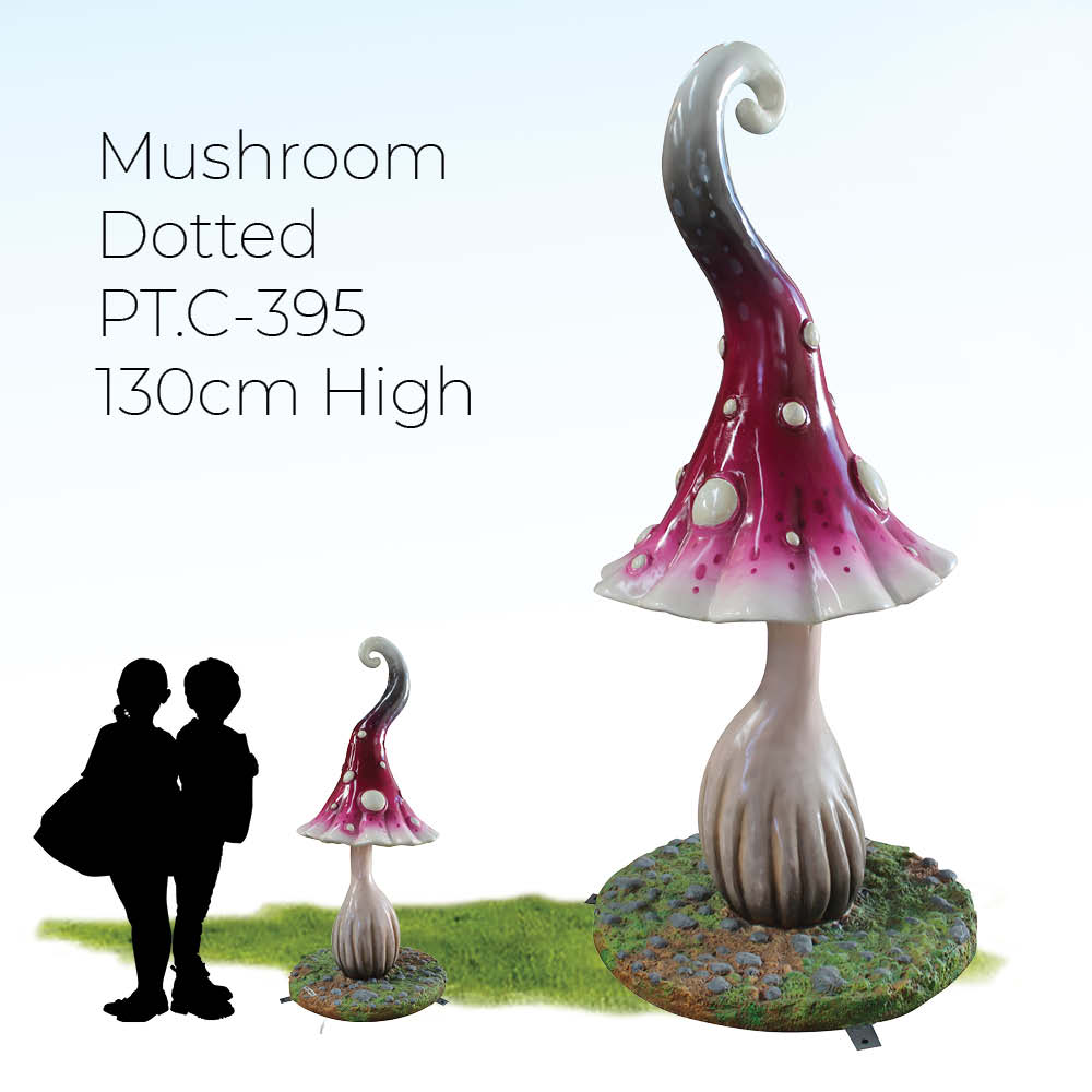Natureworks Australia Mushroom Dotted 130cm high with pink and white dotted cap