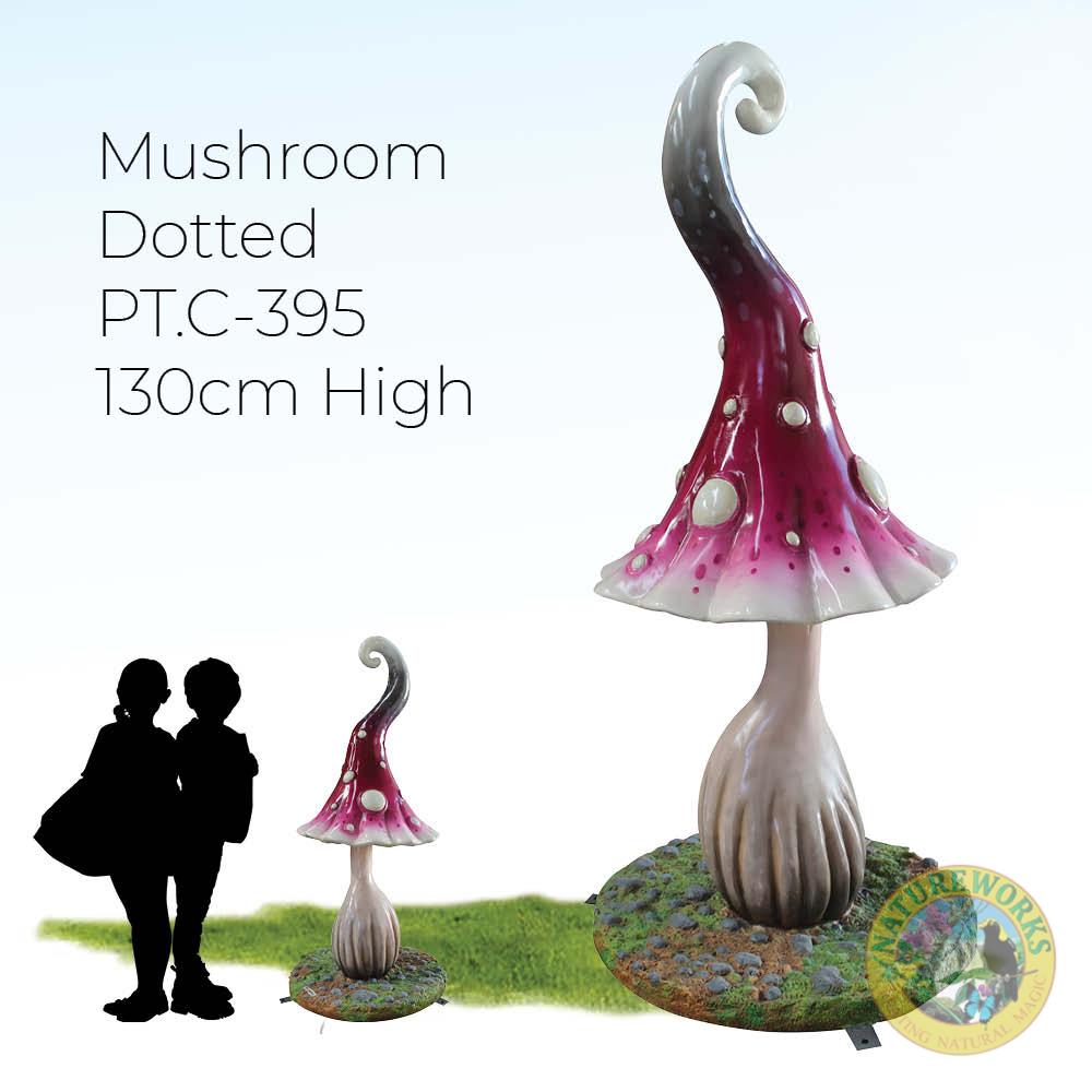 Natureworks Australia Mushroom Dotted 130cm high with pink and white dotted cap