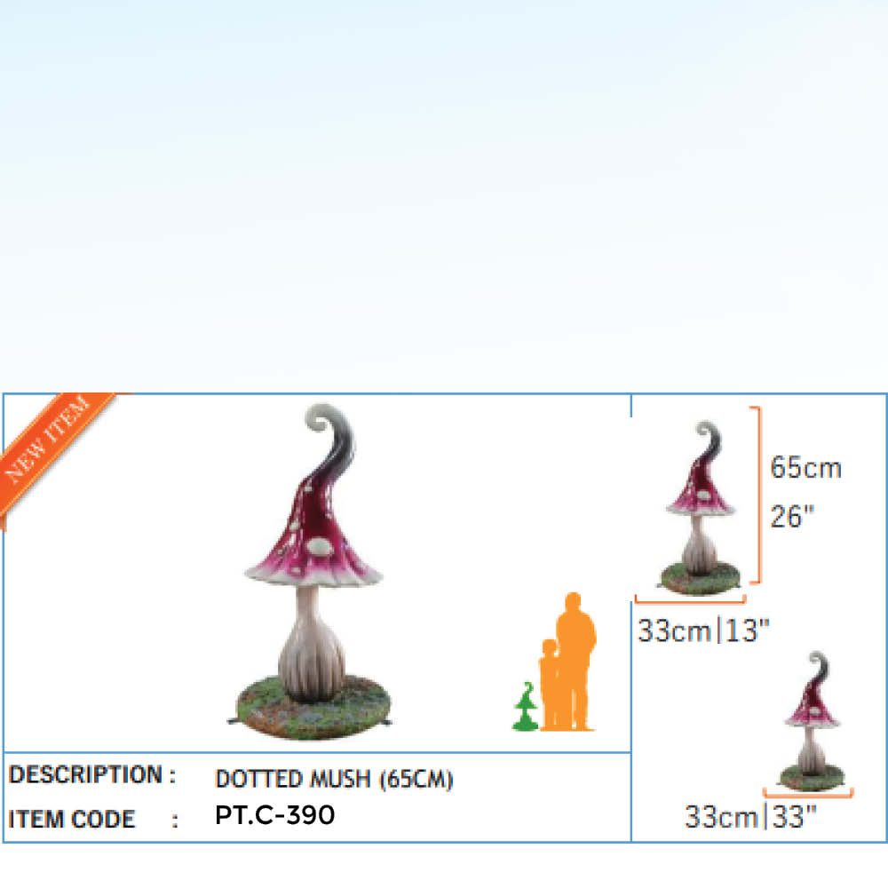 Natureworks Australia Mushroom Dotted - PT.C-390 - showing sizes