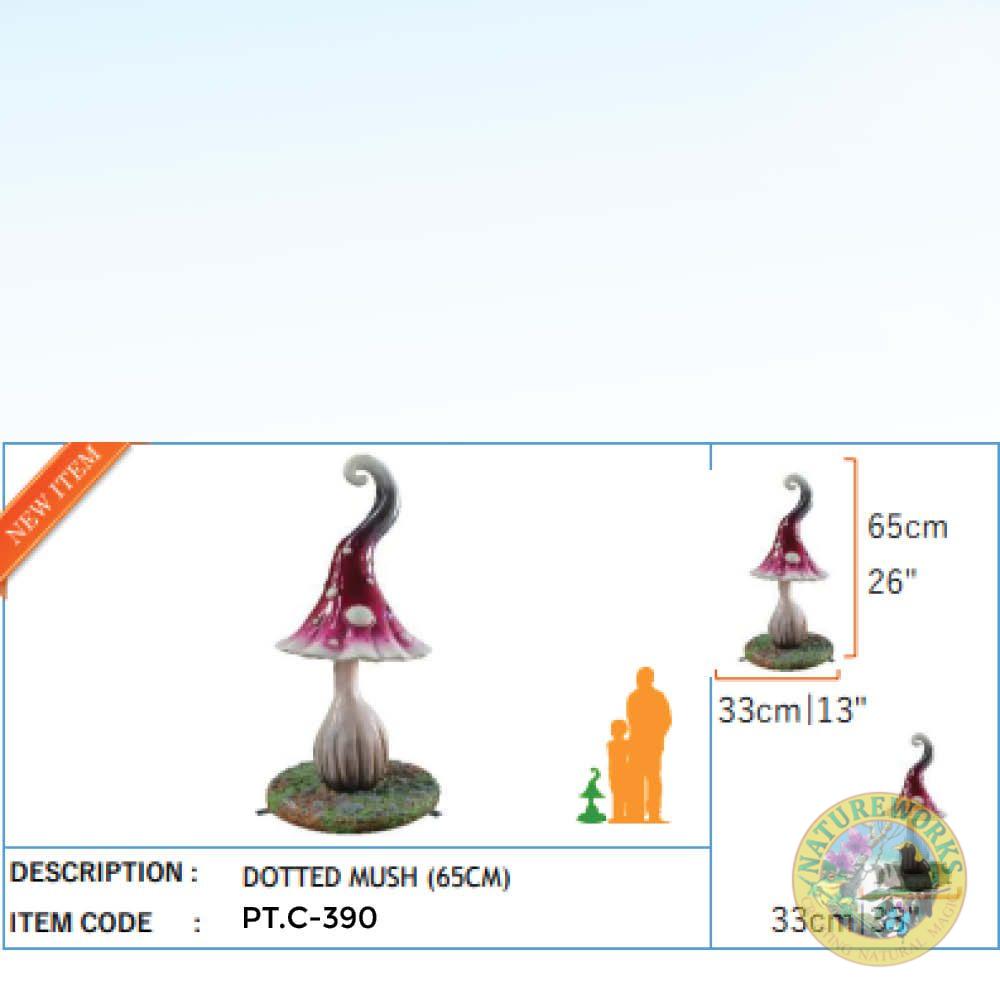 Natureworks Australia Mushroom Dotted - PT.C-390 - showing sizes