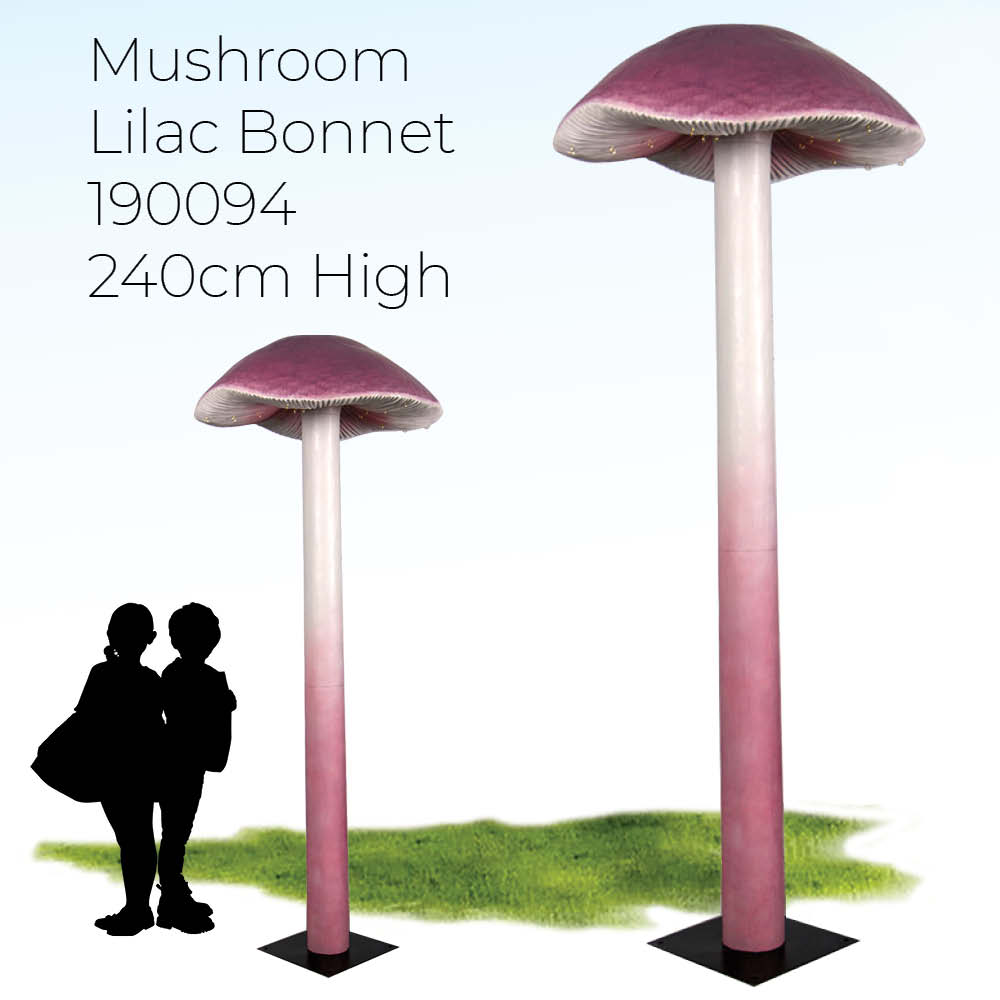 Natureworks Australia Mushroom Lilac bonnet 240cm high themed prop photo