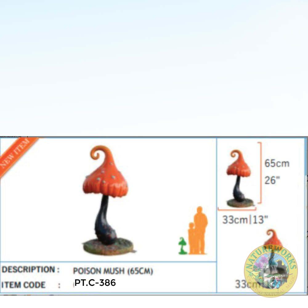 Natureworks Australia Measurement chart for a Mushroom Poison - 65cm high magical themed prop - PT.C-386