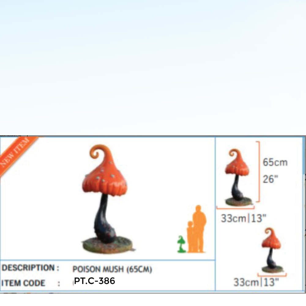 Natureworks Australia Measurement chart for a Mushroom Poison - 65cm high magical themed prop - PT.C-386