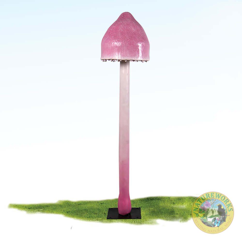 Mushroom Rosy Bonnet - tall long and thin rosy coloured mushroom prop