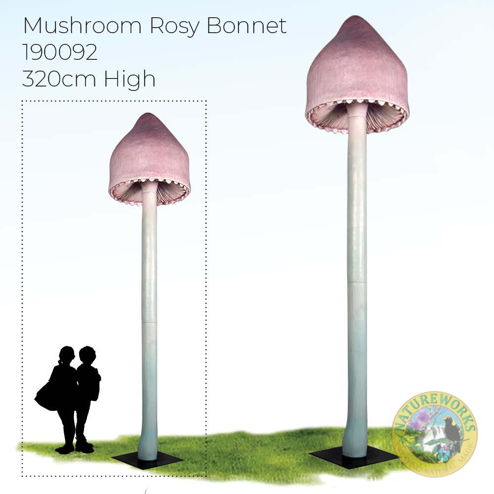 Natureworks Australia Mushroom 320cm high - Rosy Bonnet light pink tall and thin fantasy themed prop photo