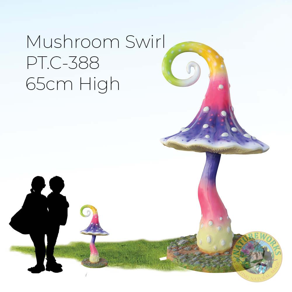 Natureworks Australia Mushroom Swirl - 65cm high multicoloured mushroom prop