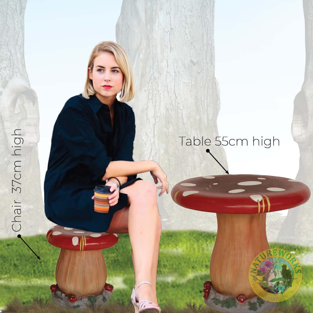Mushroom table and chair setting