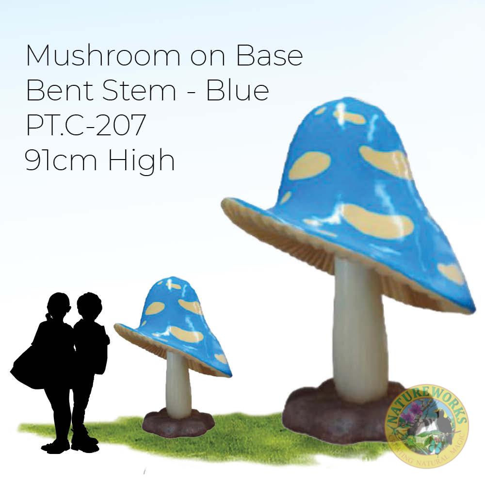 Natureworks Australia Magical Blue and white dotted mushroom prop - 91cm high - shown with silhouette