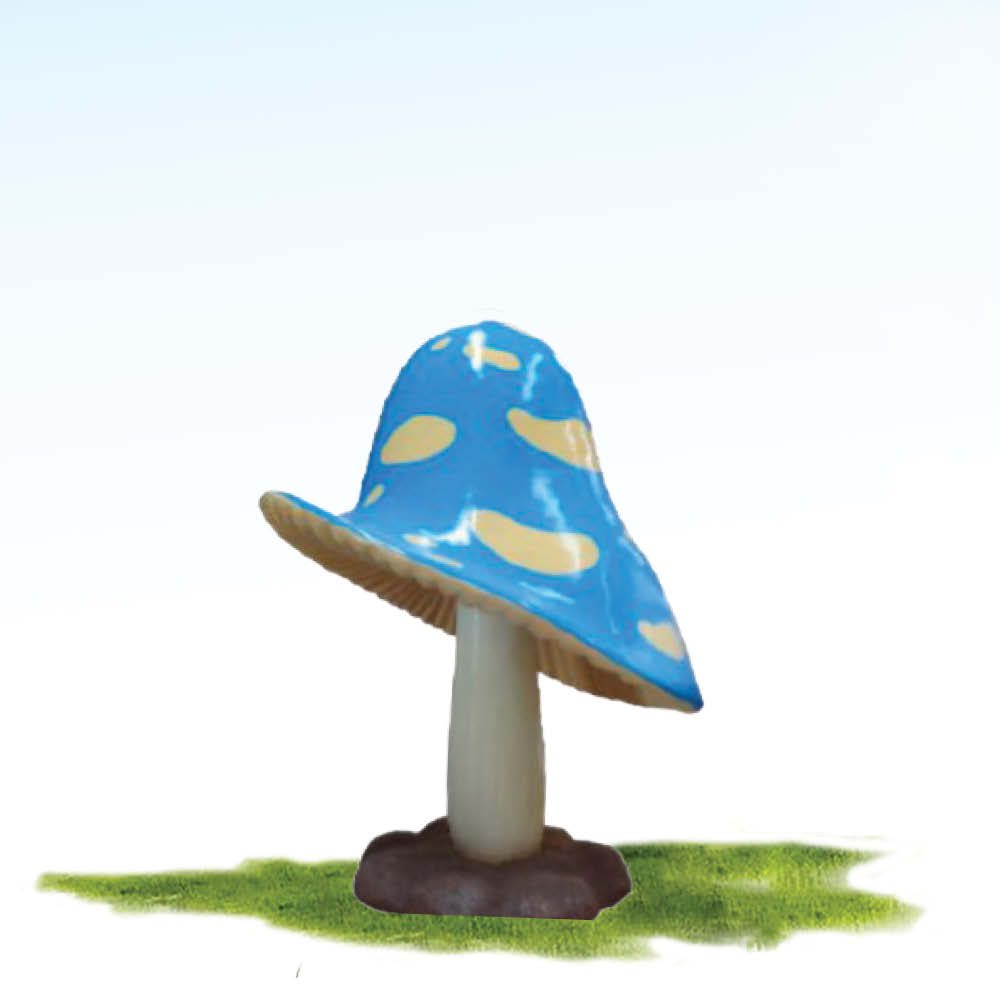 Mushroom on Base - 91cm-Blue with white dots mushroom prop - 91cm high