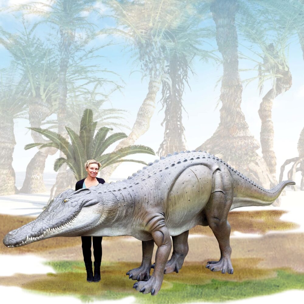 Quinkana - Megafauna free standing 6.8m - with plant background