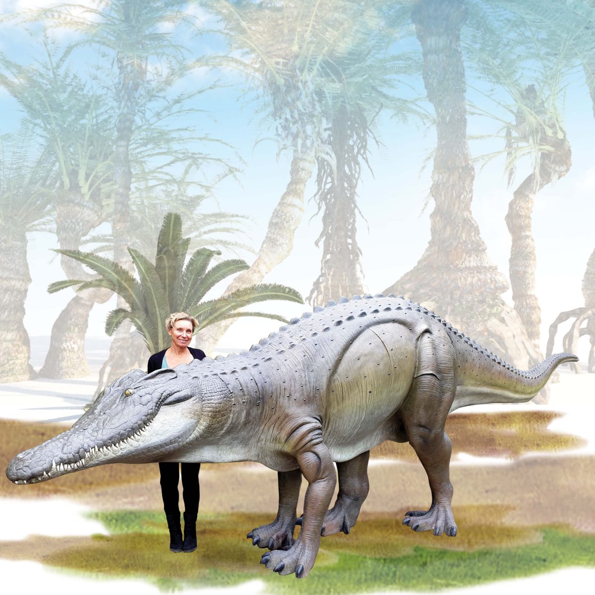 Natureworks Australia Quinkana - Megafauna free standing 6.8m - with plant background