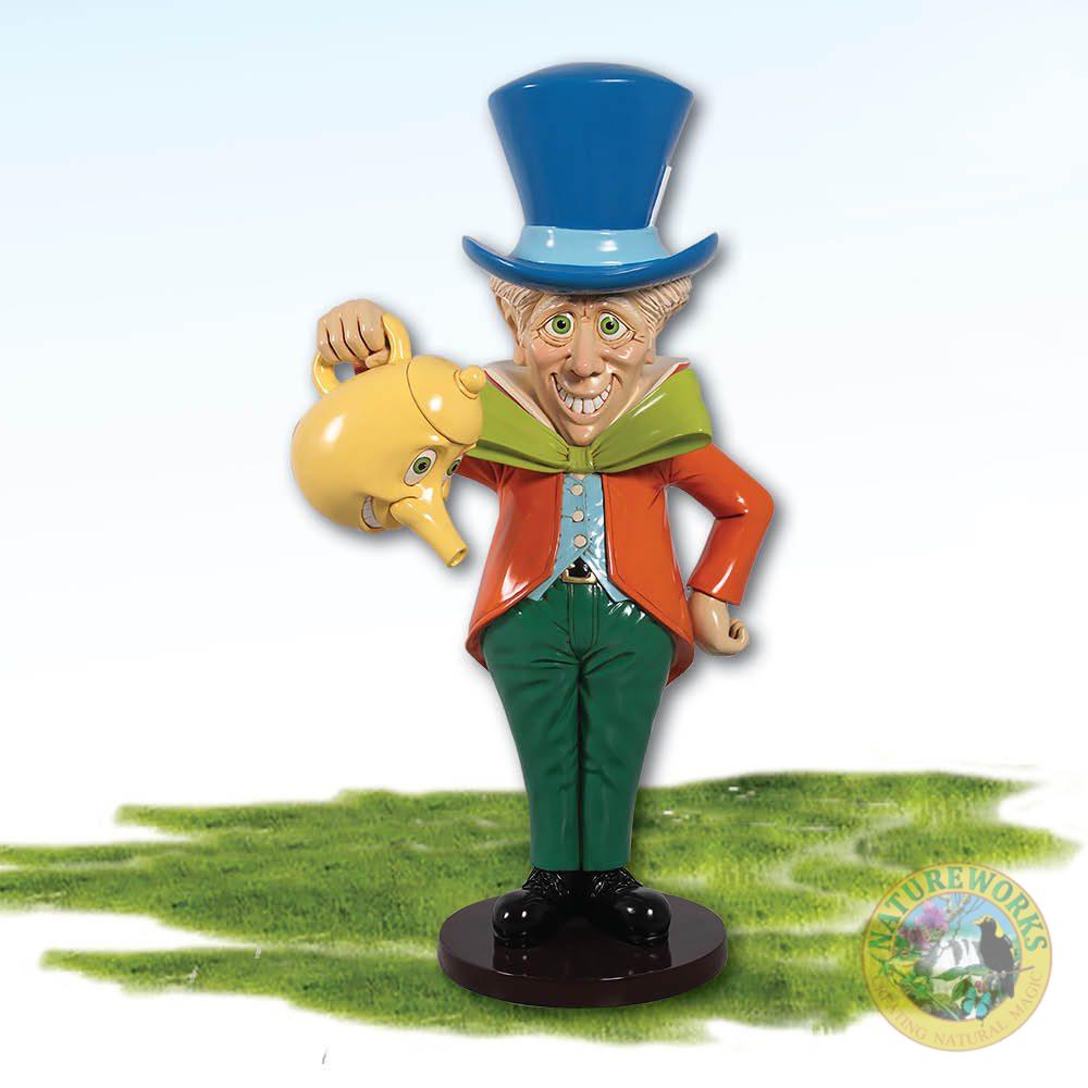 Mad Hatter with teapot statue for sale