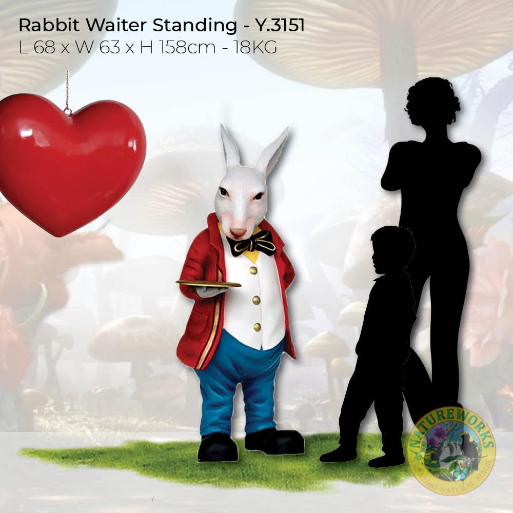 Natureworks Australia Alice in Wonderland - Rabbit Waiter-Large - L68 x W63 x L158cm-Y.3151