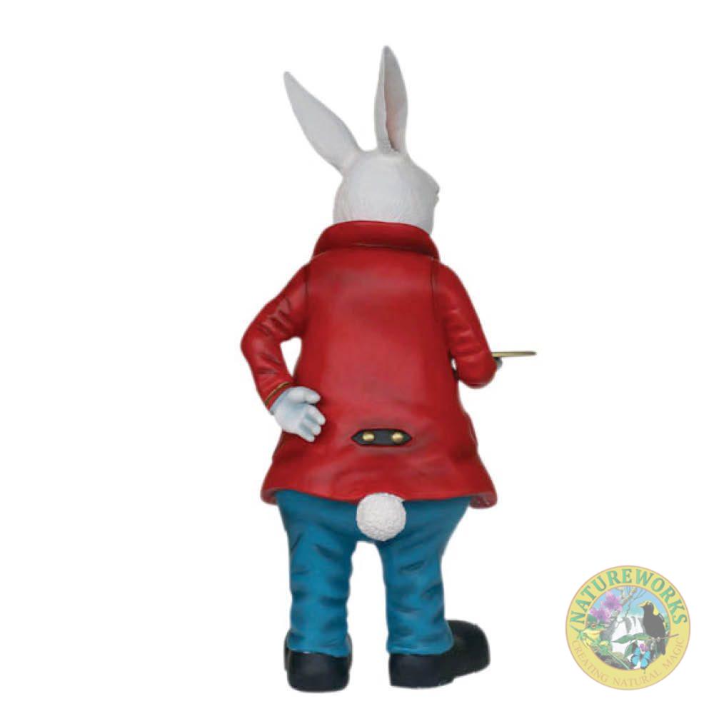 Natureworks Australia Alice in Wonderland - Rabbit Waiter-Large - L68 x W63 x L158cm-Y.3151 - rear view of statue