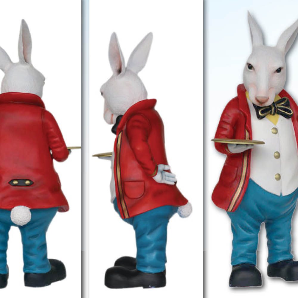 Natureworks Australia Alice in Wonderland - Rabbit Waiter-Large - L68 x W63 x L158cm-Y.3151