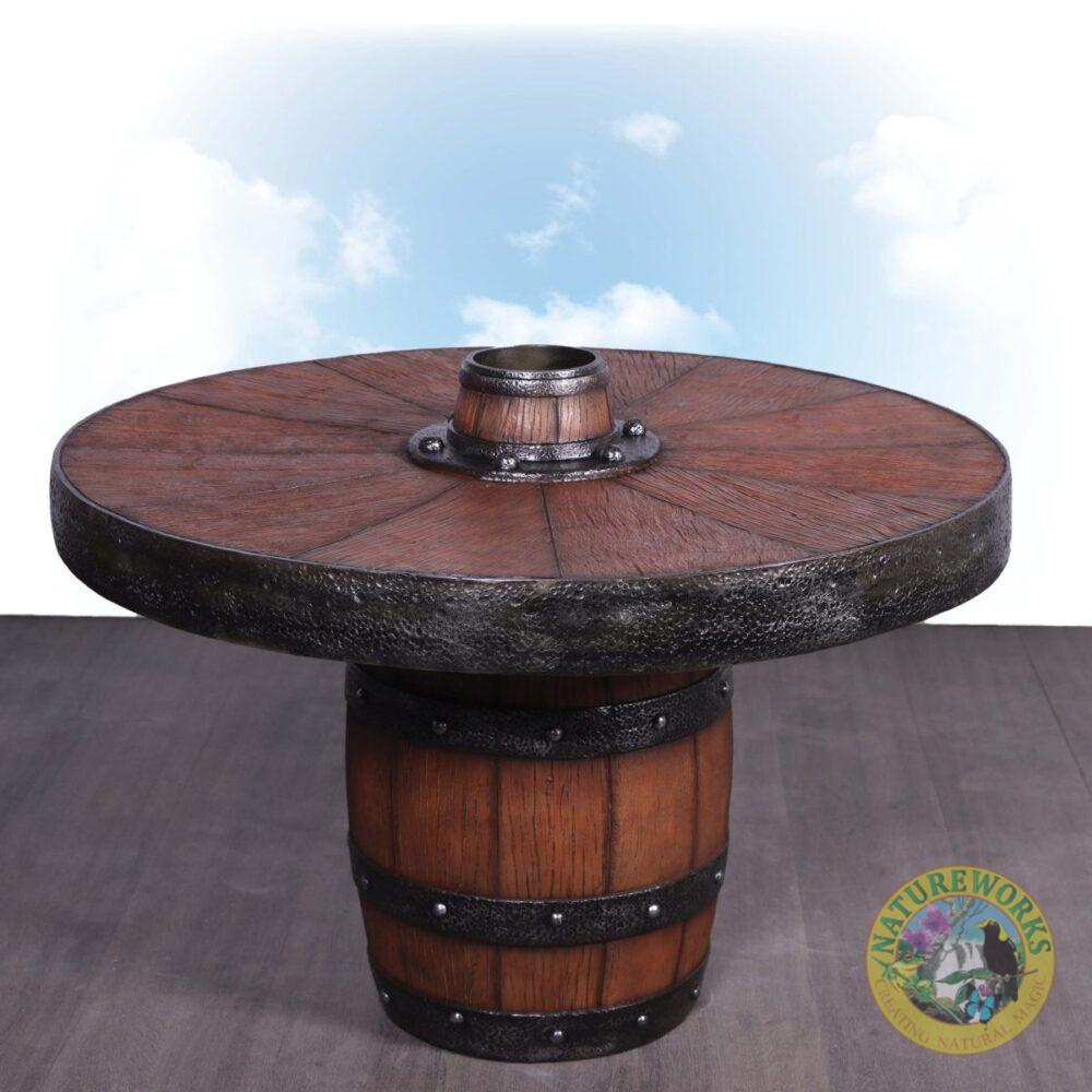 Barrel Table - Pirate Furniture - 230074 - Faux timber - 81cm High - matching Barrel Chairs also available