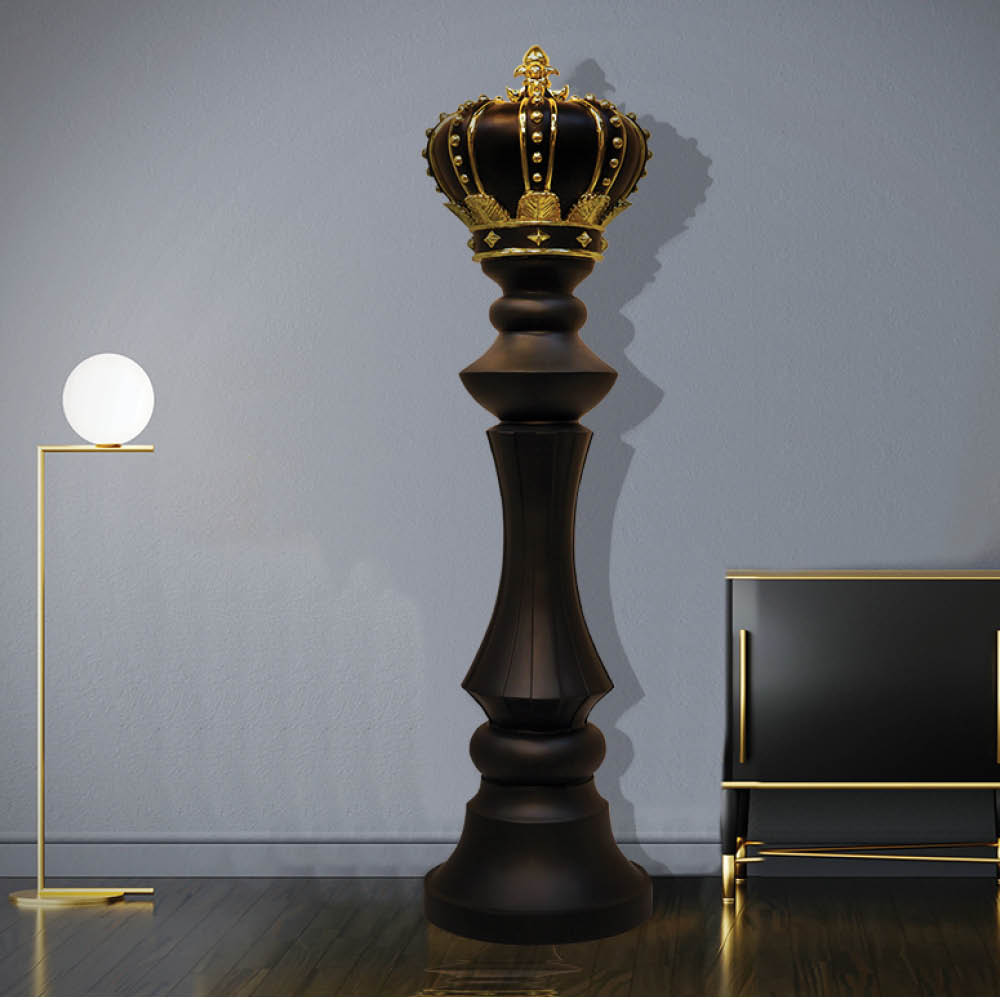 Chess King - Black & Gold Leaf