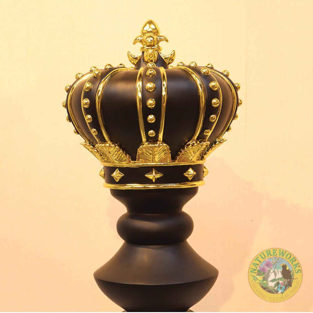 Natureworks Australia Oversized King Chess piece - Black Matt with gold leaf highlights