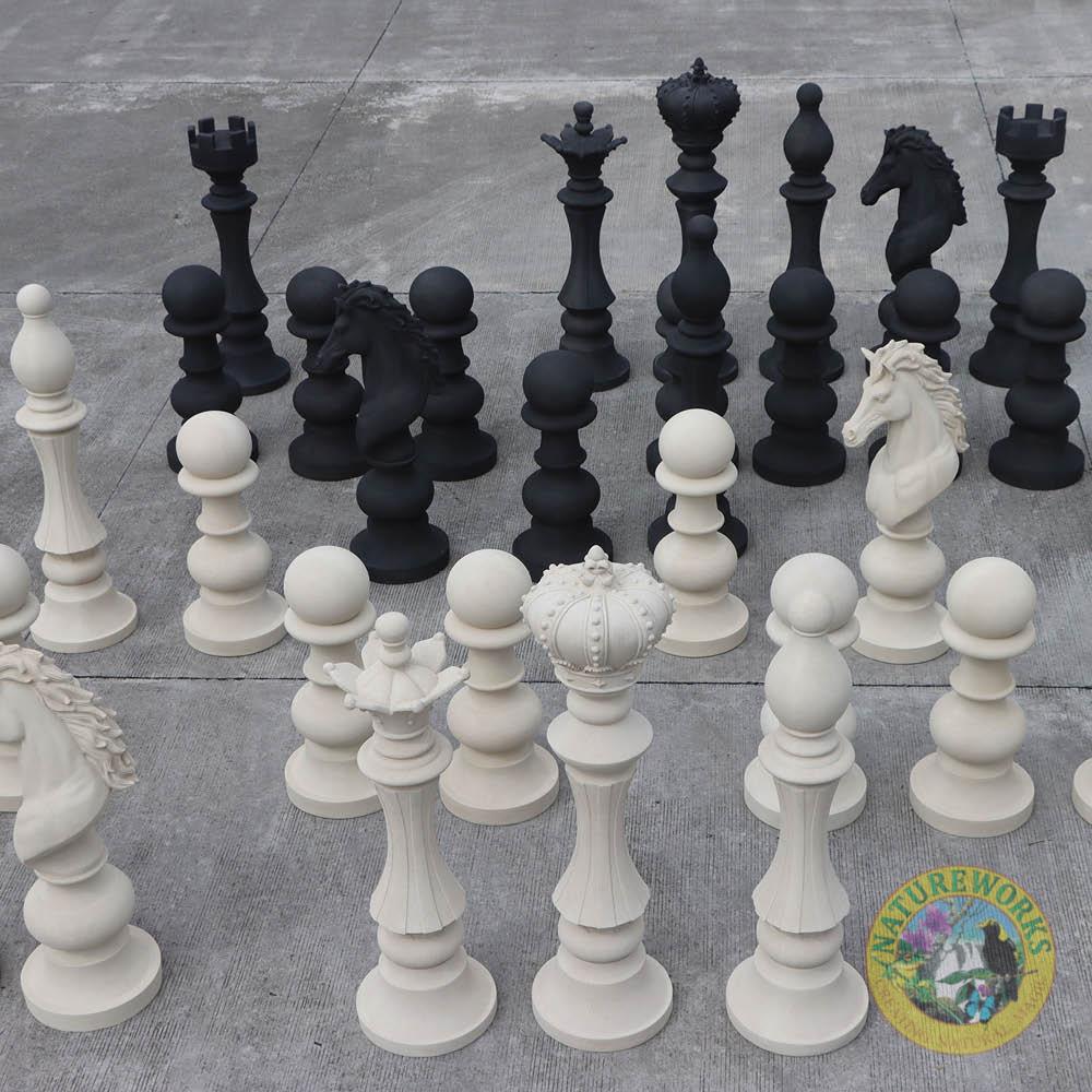 Natureworks Australia Chess Set - Black & White - Oversized - Image 5