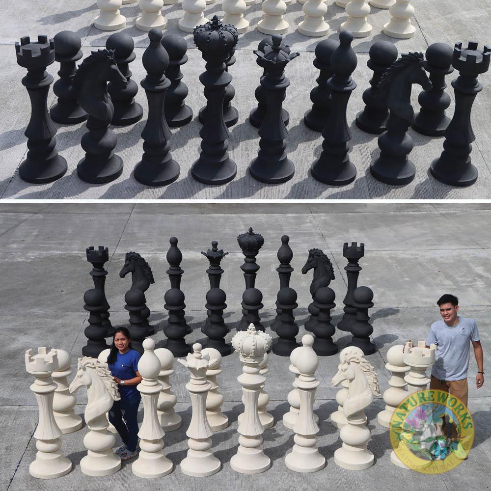 Natureworks Australia Chess Set - Black & White - Oversized - Image 6