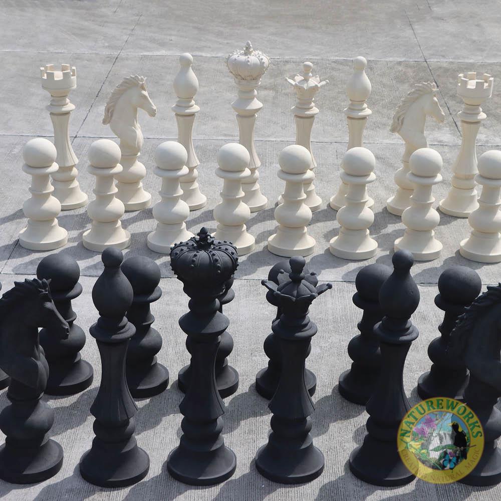 Natureworks Australia Chess Set - Black & White - Oversized - Image 7