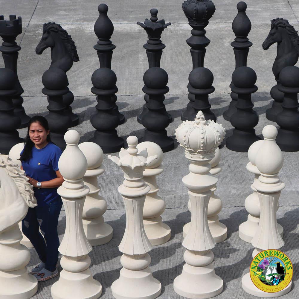 Chess Set -Black and white large scaled outdoor version-