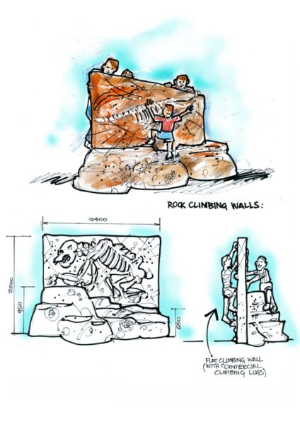 Rock Fossil Climbing wall - Double Sided