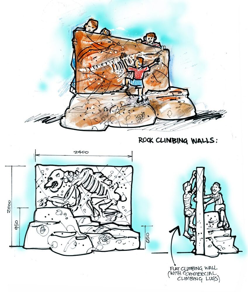 Rock Fossil Climbing wall - Double Sided