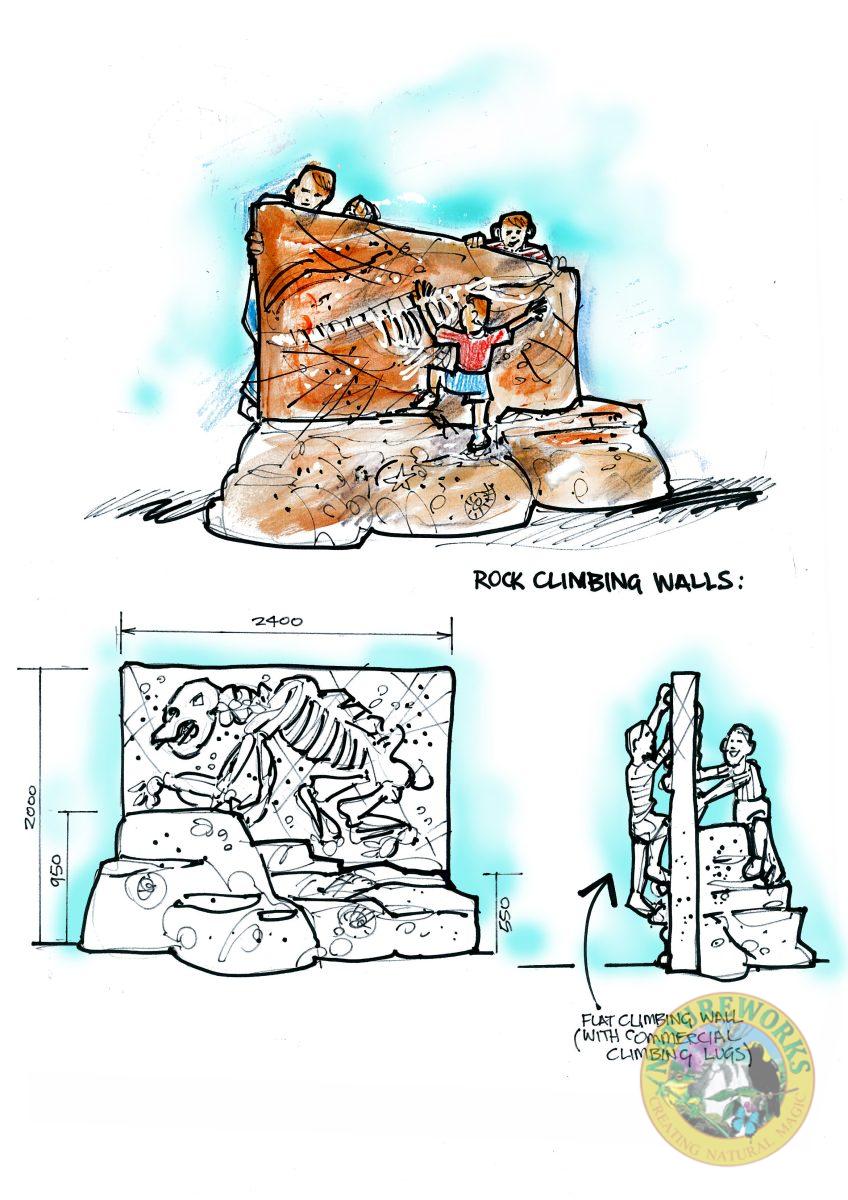 Natureworks Australia Rock Fossil Climbing wall - Double Sided