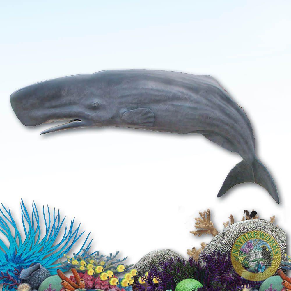 This leaping sperm whale sculpture 3d Relief or full 3D version available