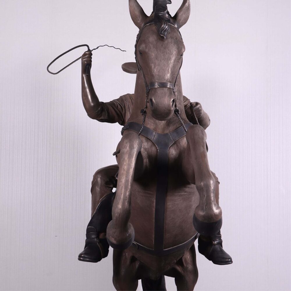 Stockman on Stallion - Bronze fibreglass finish-220042B-Front View