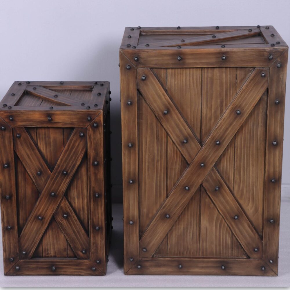 Timber Crate- Large - 230072 - shown with small timber crate