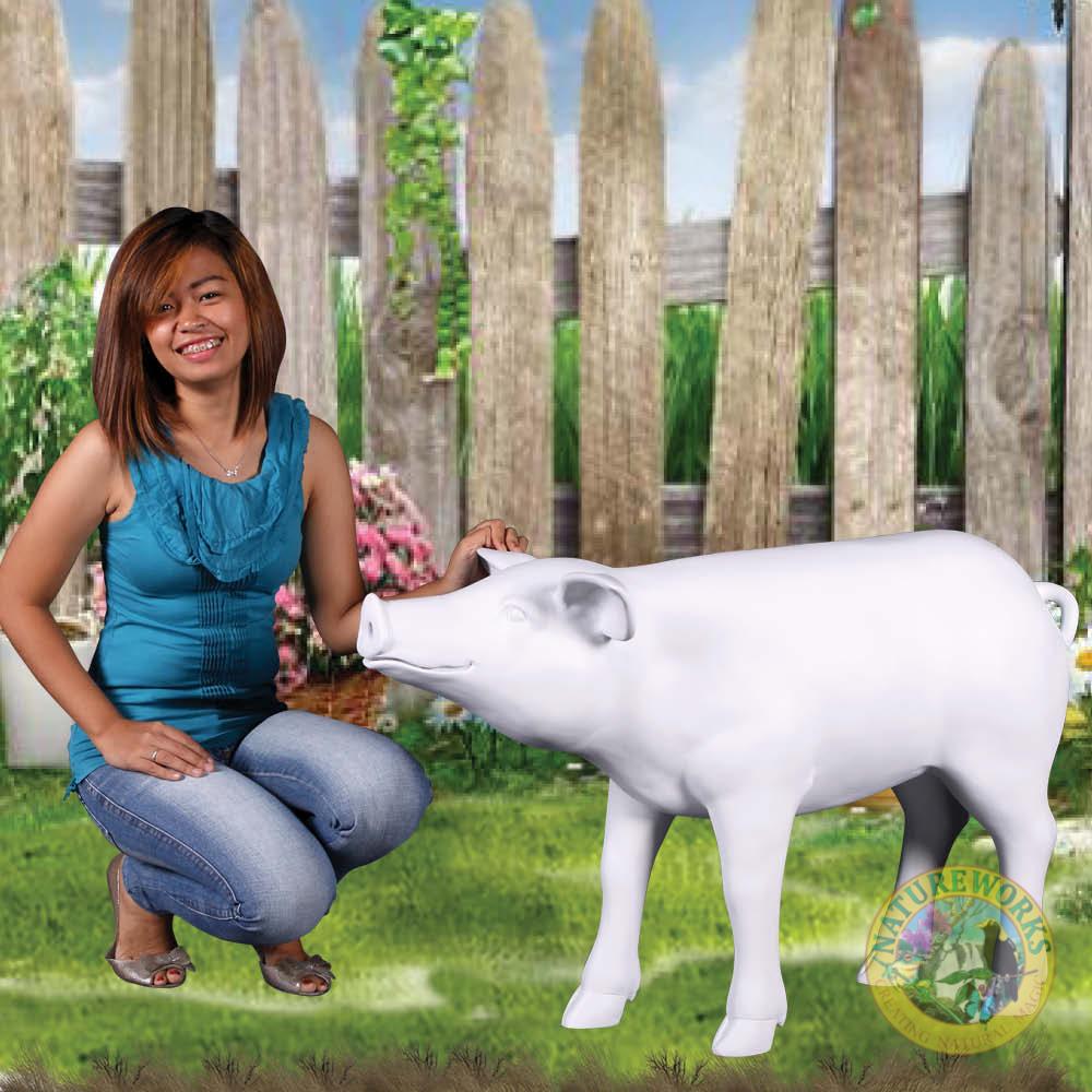 Natureworks Australia Pig Standing Small Pink-Front angle view-140083WP