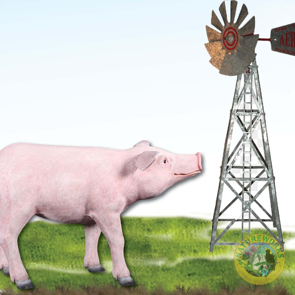 Natureworks Australia Pig Standing 100cm Pink 140083Pink - side view