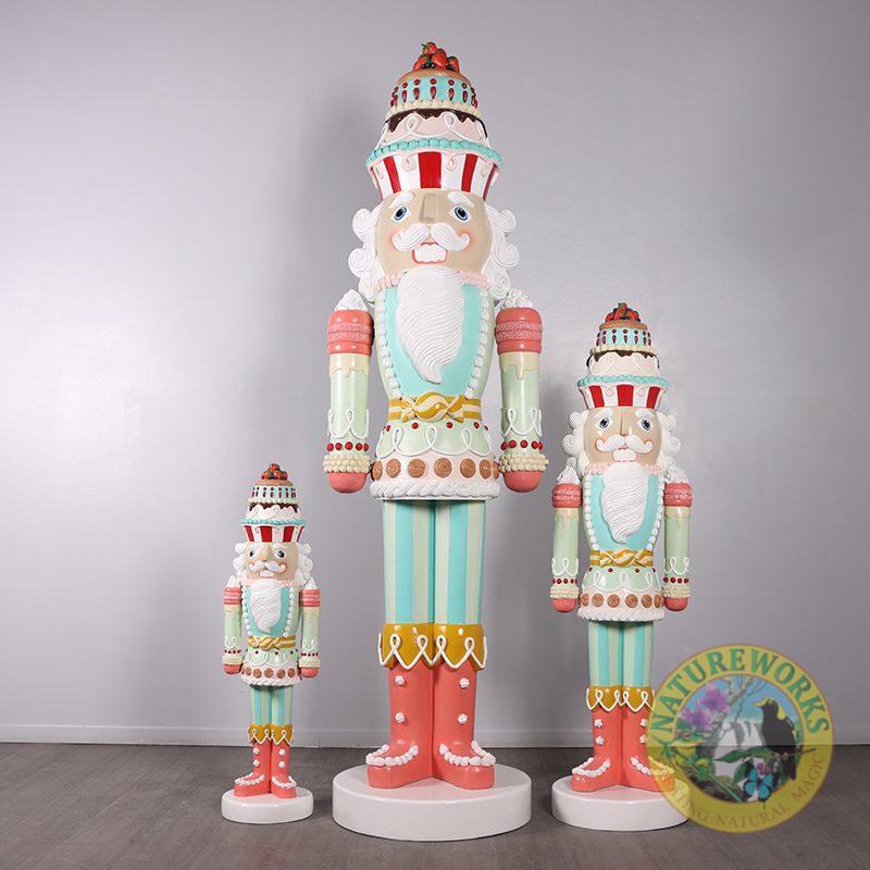 Natureworks Australia pastel candy nutcracker sculpture with cake hat