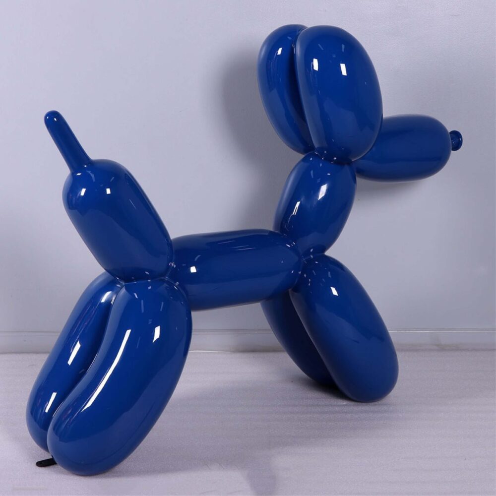 Natureworks Balloon Dog sculpture - 4ft - Glossy Blue - 230060 = rear angle view