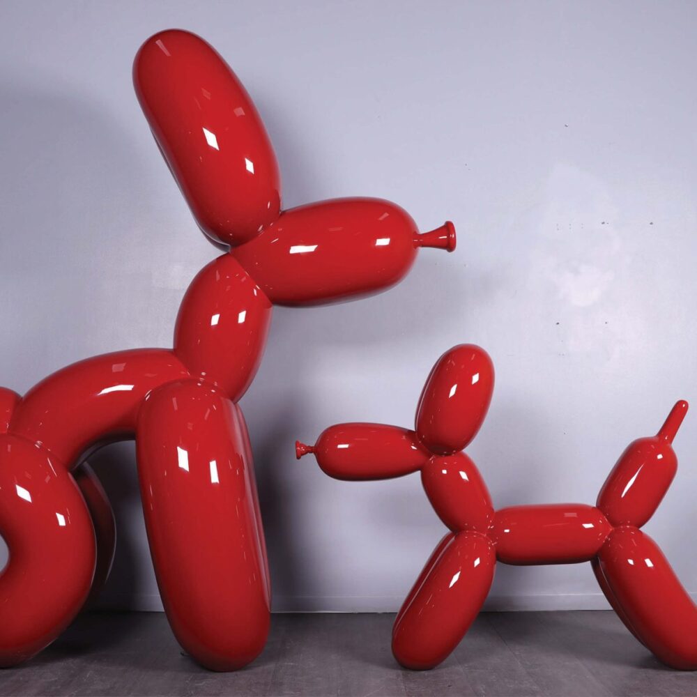 Balloon Dog - 4ft Red Glossy finish - side view - 230060
