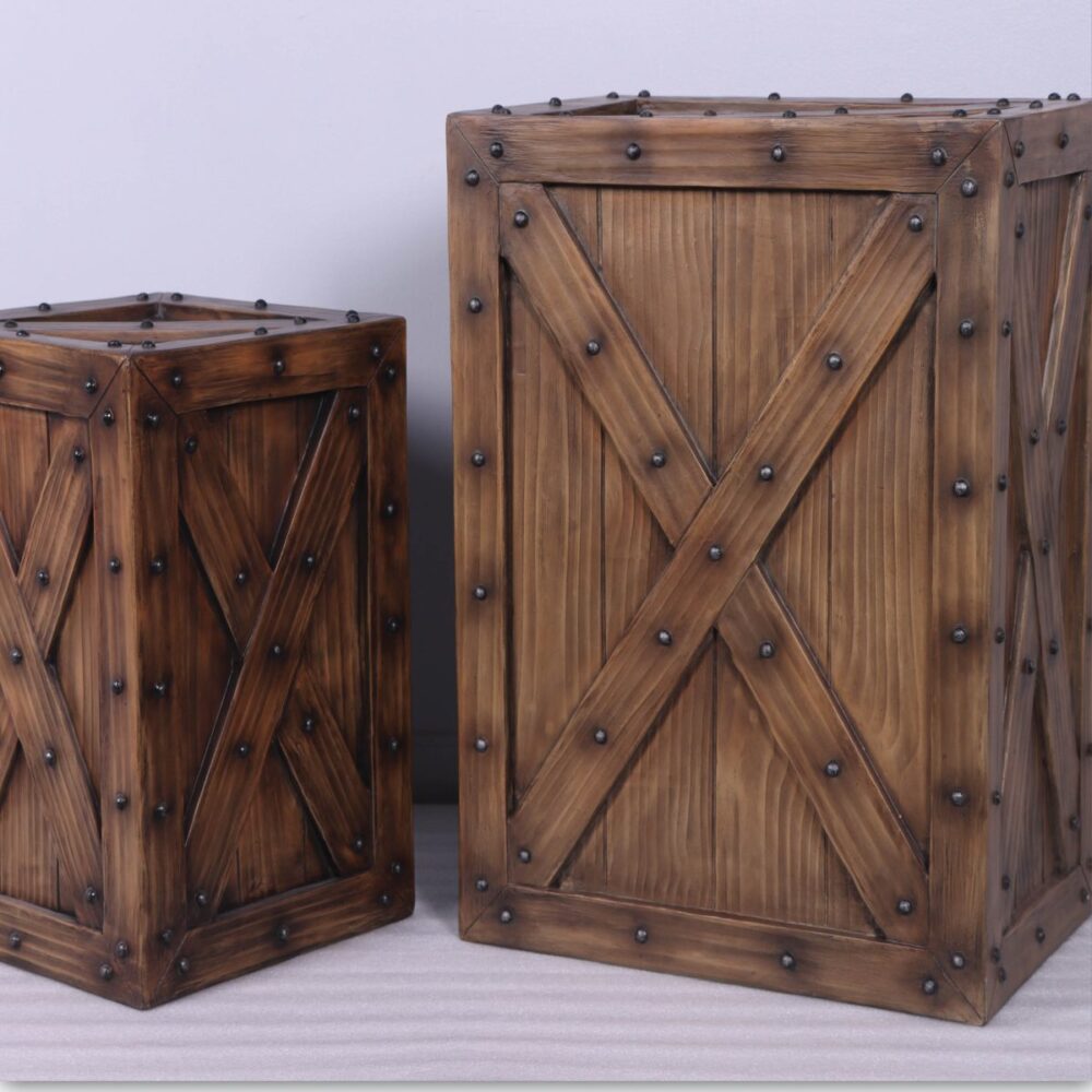 Timber Crate- small - 230073 - shown with large timber crate