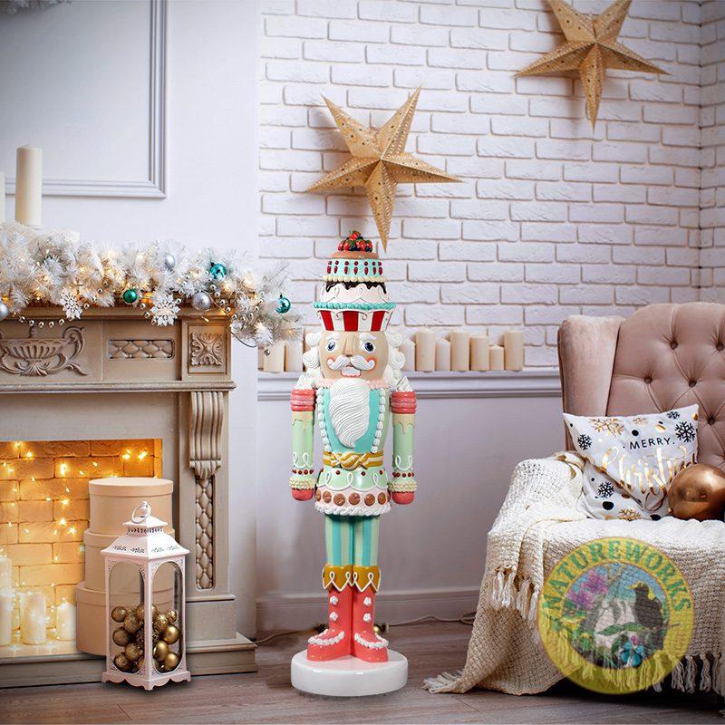 Natureworks Australia Nutcracker Candy Cake - 4ft - 230042 - shown in Christmas setting