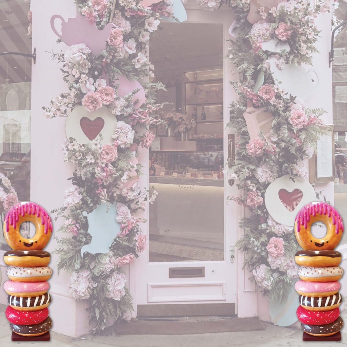 Natureworks Australia Donut Stack 2ft - Y.3606 Small- shown at the entry of shop adding a colourful and retro feel