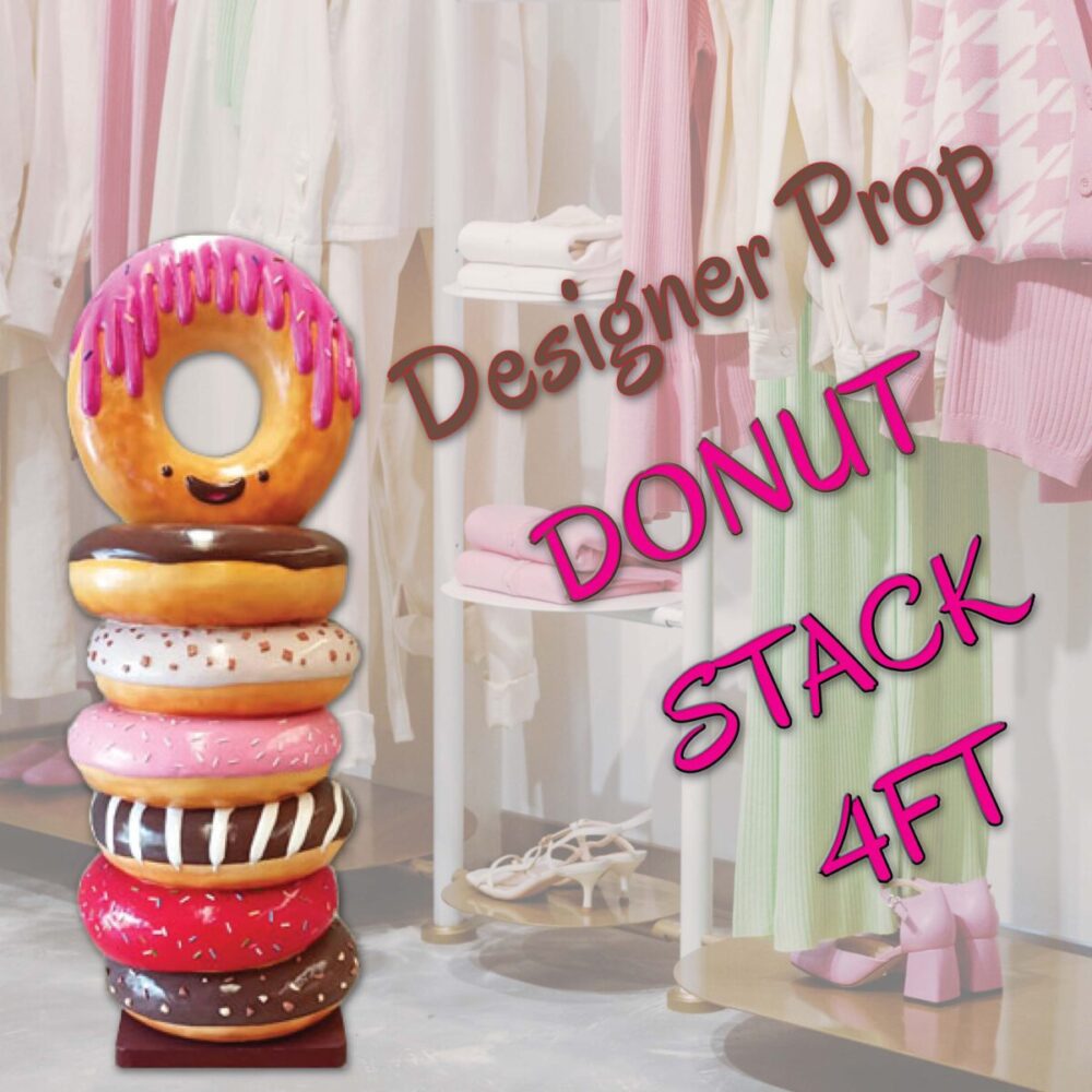 Donut Stack 4ft - Medium - shown in desinger clothing shop adding a colourful and retro feel