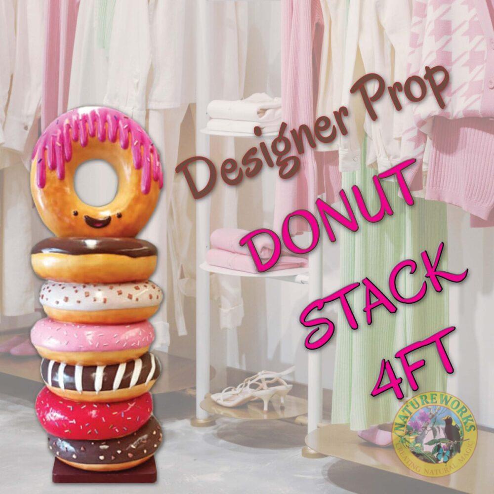 Donut Stack 4ft - Medium - shown in desinger clothing shop adding a colourful and retro feel