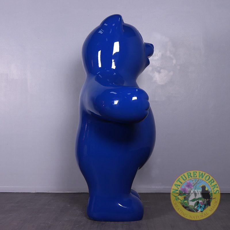 Natureworks Australia Gummy cute Blue Bear Treat - 7ft high - glossy Blue colour - free standing prop-side view