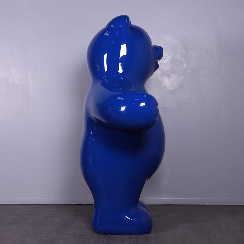 Natureworks Australia Gummy cute Blue Bear Treat - 7ft high - glossy Blue colour - free standing prop-side view
