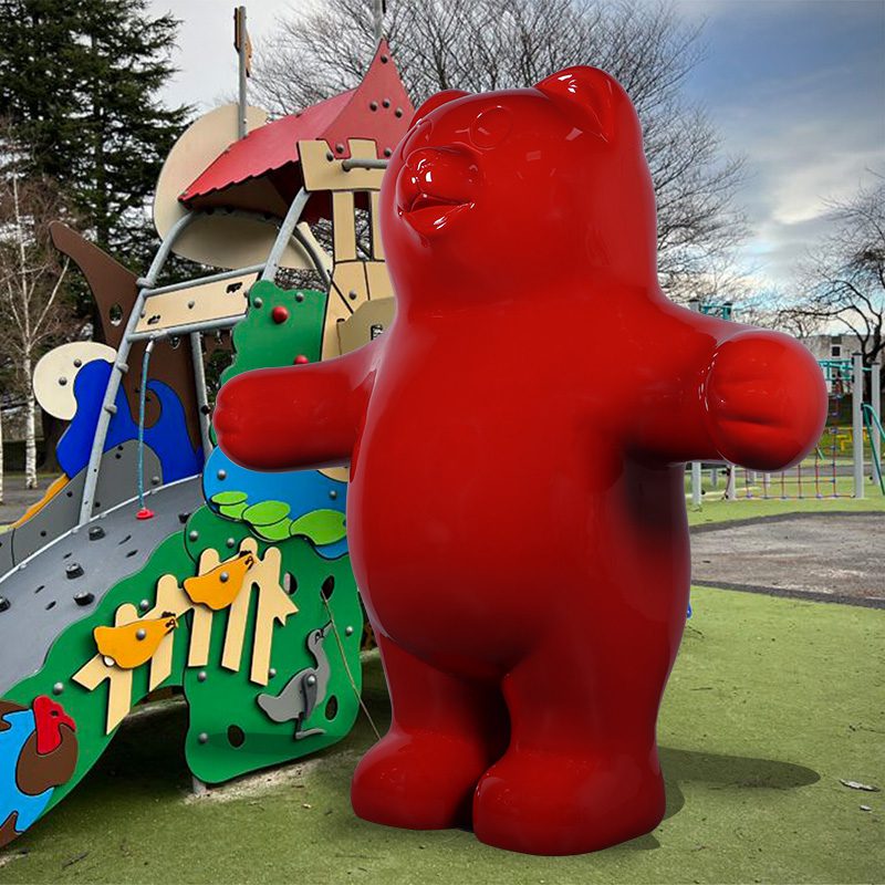 Natureworks Australia Gummy cute Red Bear Treat - 7ft high - glossy red colour - free standing prop